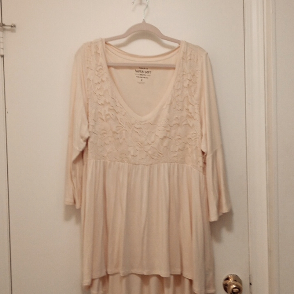 TORRID Super Soft Knit Top Size 2 (Torrid sizing) 18-20 Lace Babydoll